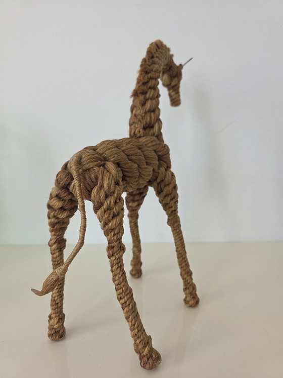 Image 1 of Scandinavian vintage rope animal giraffe by Jørgen Bloch in collaboration with Kaj Bojesen