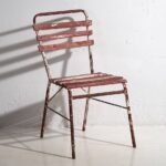 Antique red and white terrace chairs (c.1920). Set of 4 pieces – Garden chairs, Wood, Iron (photo 12 of 40)