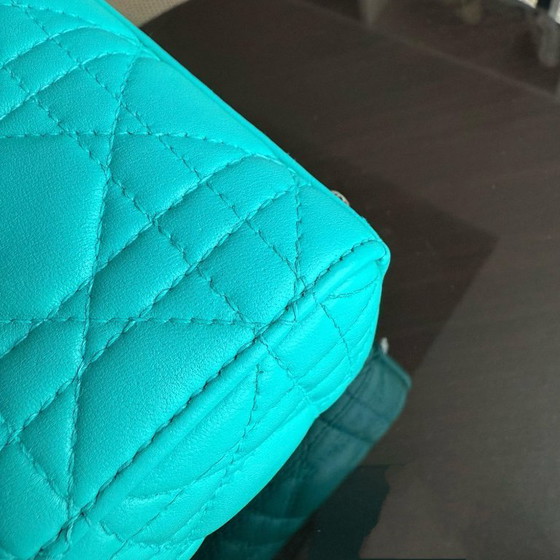 Image 1 of DIOR LADY MINI - CANNAGE LAMMLEDER CYANBLAU SILBERNE BESCHLÄGE VERSTELLBARER RIEMEN