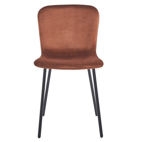 Image 1 of 2 chaises velours brun cuivre - Neuves