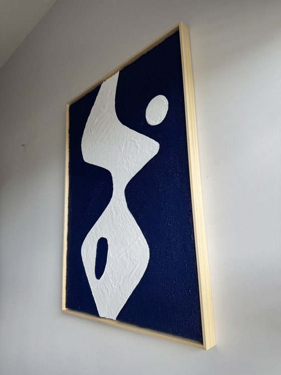 Silhouette di mezzanotte (50x70 cm) astratta blu e bianca – Arte, Wood, Canvas (photo 9 of 10)