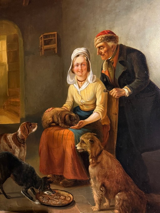 Zacharia Noterman (1823 - 1890) - dipinto ad olio del XIX secolo