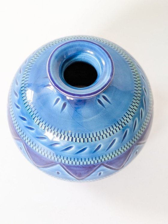 Vintage Italian Ceramic Vase, Rimini Blu Style, 1980s – Sardartis Castelsardo (photo 9 of 11)
