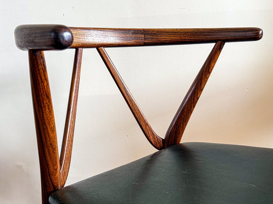 Image 1 of Mid - Century Modern Model 255 Teak and Leather Dining Chair by Henning Kjærnulf for Bruno Hansen, Denmark, 1960s