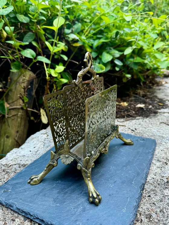 Napoleon III messing tijdschriftenrek – Metal, Brass, Art Nouveau (photo 7 of 7)