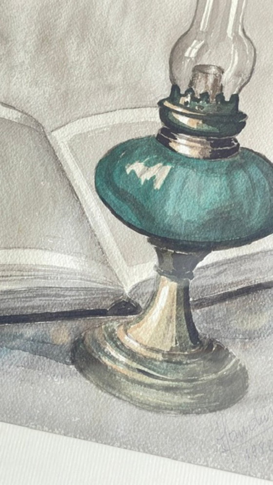 Pintura Lectura vespertina sobre PAPEL – Pinturas y dibujos, Vidrio (photo 9 of 24)