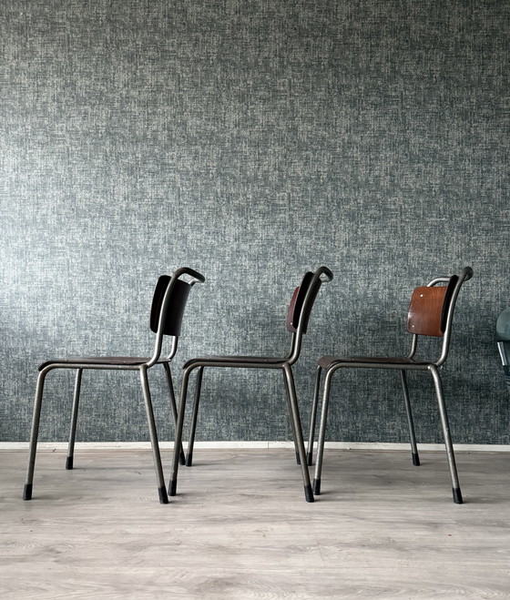 Image 1 of Set di 3 sedie vintage Gispen 106 "TU Delft".