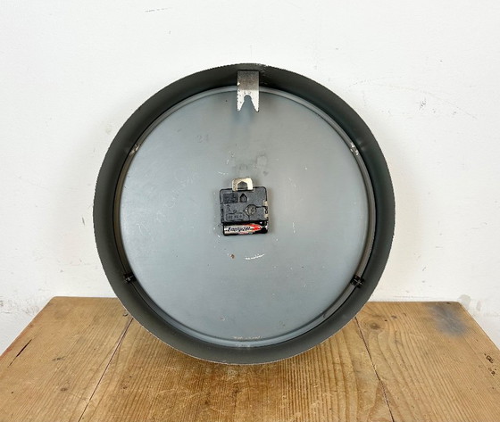 Image 1 of Grey Industrial Factory Wall Clock From Chronotechna, 1950s