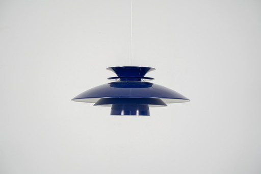 Elegante blauwe hanglamp van Belux (Denemarken, jaren 80).