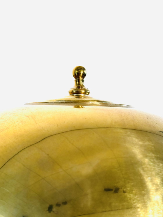 Image 1 of LAMPE DE TABLE EN LAITON MUSHROOM PAR SÖLKEN LEUCHTEN, ALLEMAGNE, CIRCA 1960s