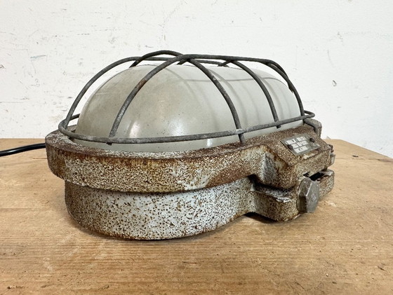 Image 1 of Grey Rusty Industrial Cast Iron Wall Light from Elektrosvit, 1960s