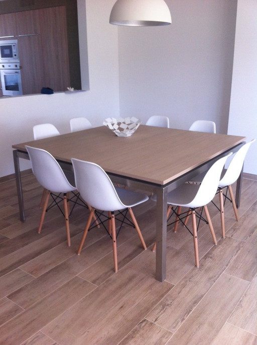 Tavolo da pranzo 150x150cm - gambe in acciaio inox