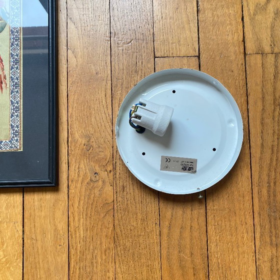 Image 1 of Applique murale plafonnier vintage en verre blanc