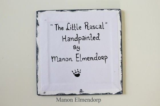 Image 1 of Unique Hand-Painted Fantasy Art Small Painting including Donkey