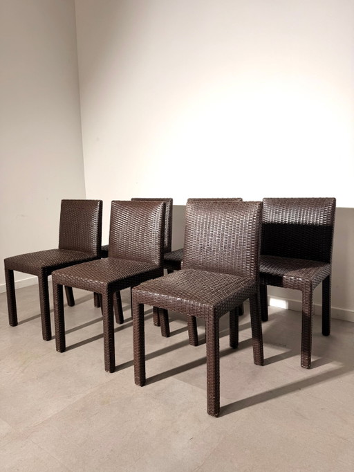 Set van 6 Ligne Roset Zanzibar eetkamerstoelen