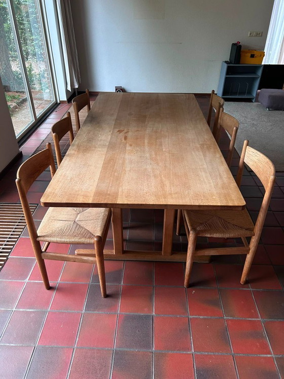 Hans J. Wegner Stoelen Incl. Tafel Børge Mogensen – Eetkamerset, Paper, Wood (photo 3 of 5)