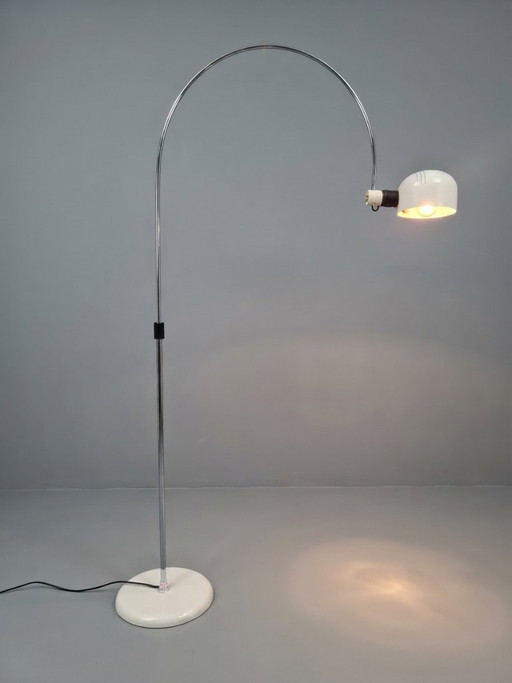 Vintage Arc Lamp Gepo Amsterdam – White And Chrome – 1970s