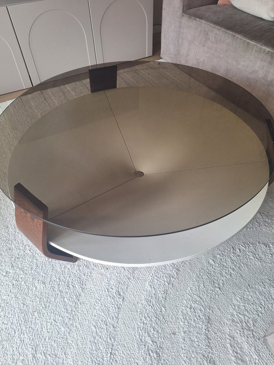 Image 1 of Vintage salontafel gerookt glas