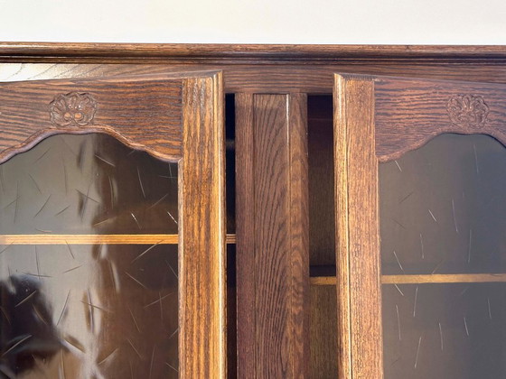 Image 1 of Bibliothèque vitrée en chêne massif Made in France Riskoff 