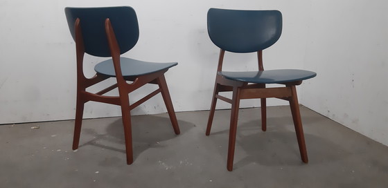 Image 1 of Set di sedie per sala da pranzo Louis van Teeffelen in teak degli anni '50