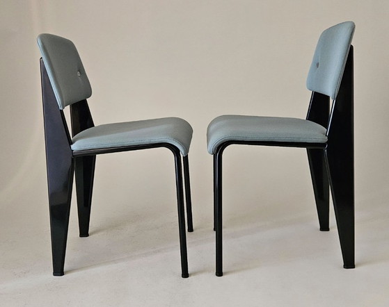Image 1 of Pair of Vitra Standard SR Chairs by Jean Prouvé – Iwill 17 Green – Near Mint Condition