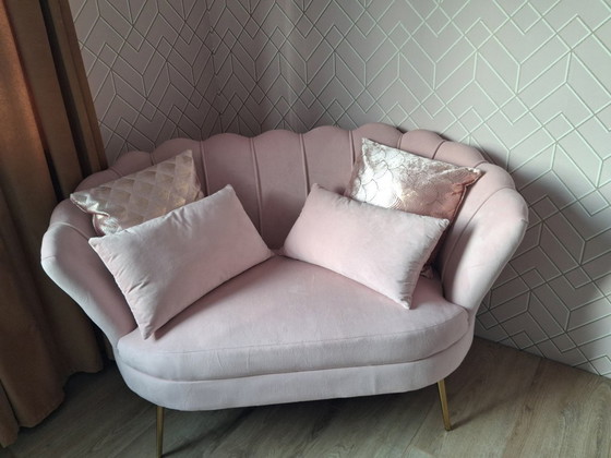 Nuova panca a conchiglia rosa chiaro con cuscini extra lussuosi – Panche, Camoscio (photo 2 of 5)