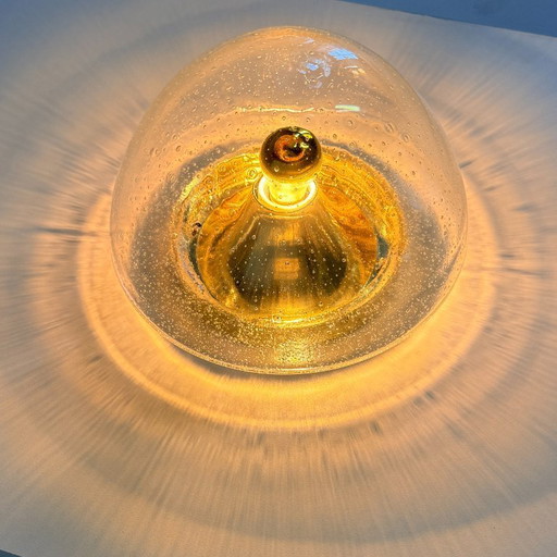 Lámpara de techo o de pared de cristal burbuja dorado Hoffmeister – wandlampen, Glass, Iron (photo 2 of 12)
