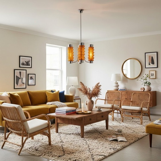 Image 1 of Mid Century Modern layered chandelier oversized
