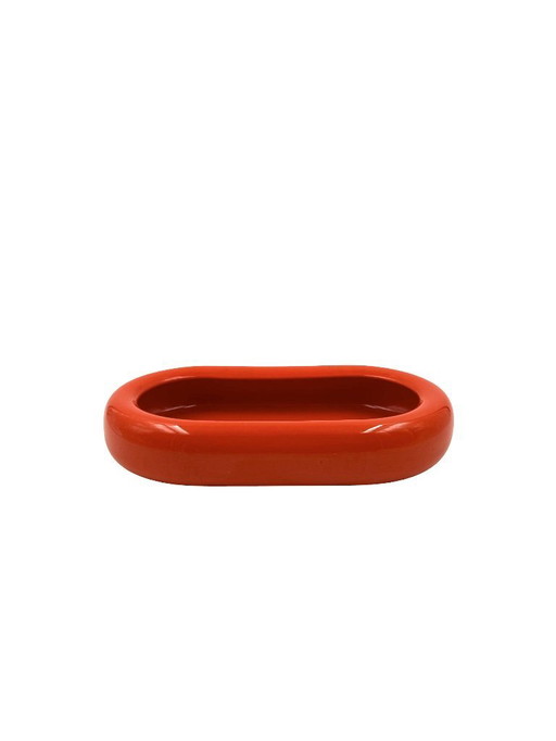 Space age orange ceramic tray / vide poche, Italy ca. 1970
