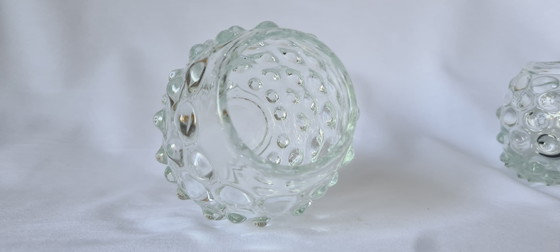 Vintage Murano Mid Century Bubble Glass Vase, Mouth-Blown, Heavy, Clear, 1960s/70s – Murano Glass (photo 10 of 14)