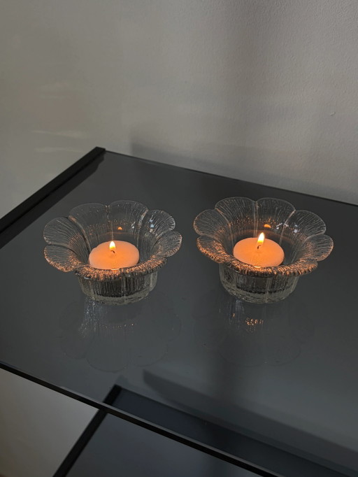 Set de 2 bougeoirs vintage Holmegaard par Sidse Werner