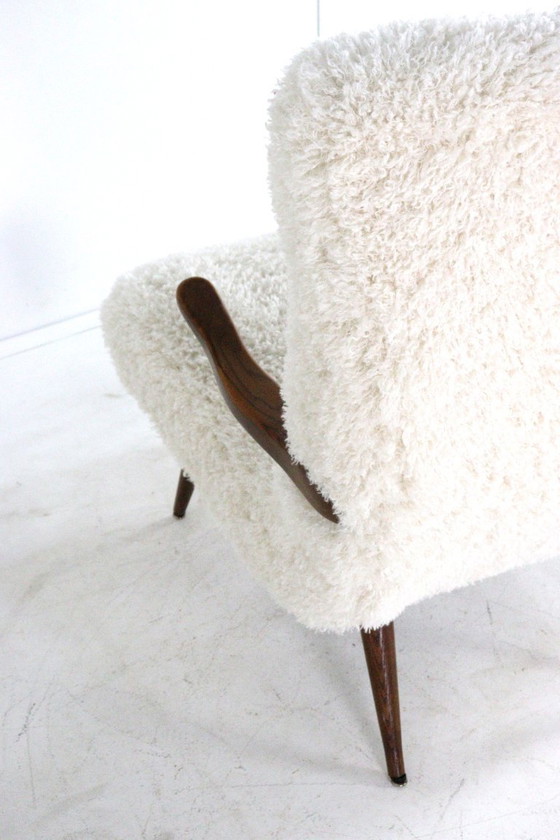 Image 1 of Fauteuil vintage 'Cuddle' recouvert de tissu