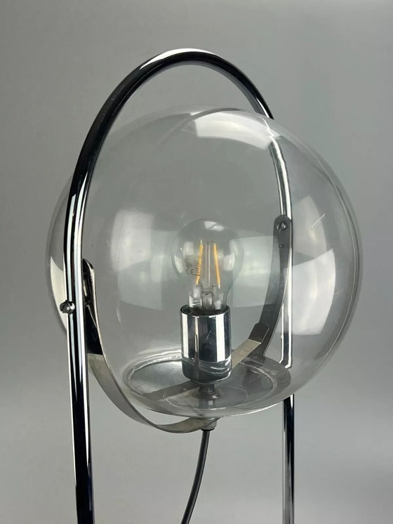Image 1 of 60er 70er Jahre Kugellampe Lampe Leuchte Tischlampe Space Age Design Glas Metall
