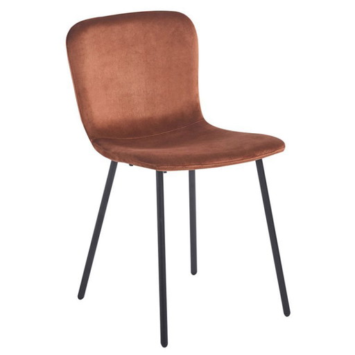 2 chaises velours brun cuivre - Neuves