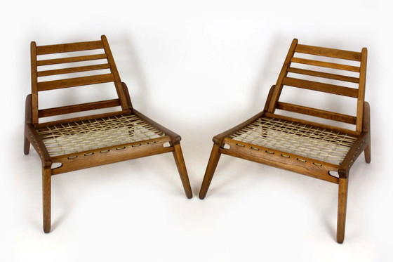 Image 1 of Restored Mid-Century Scandinavian Hunting Chairs attributed to Uno & Östen Kristiansson, 1950s, Set of 2