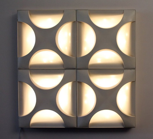 4x Staff Leuchten wall lamps Rolf Krüger model Oyster