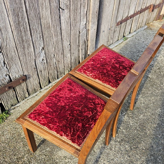 Image 1 of 2 chaises de salle à manger Art Déco - Chaises anciennes en noyer sculpté à la main - Années 1920