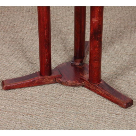 Image 1 of Round wooden standing dining table dating from the 1980s