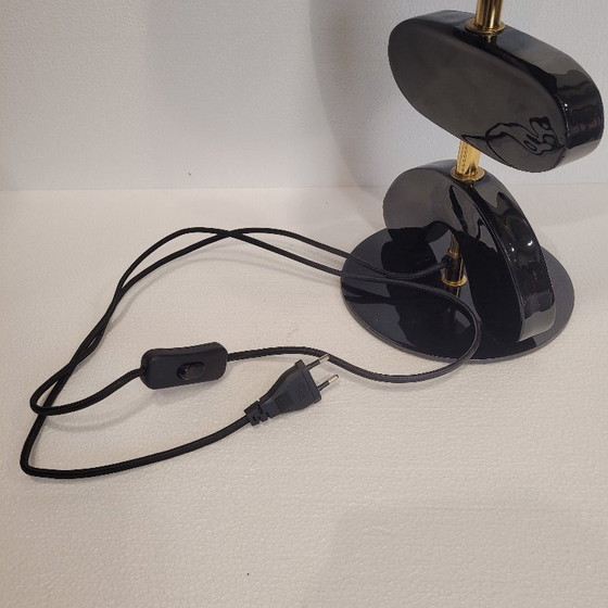 Image 1 of Tafellamp “Livello”, Chehoma, gelakt hout en metaal, eigentijds design, jaren 2010 – Frankrijk