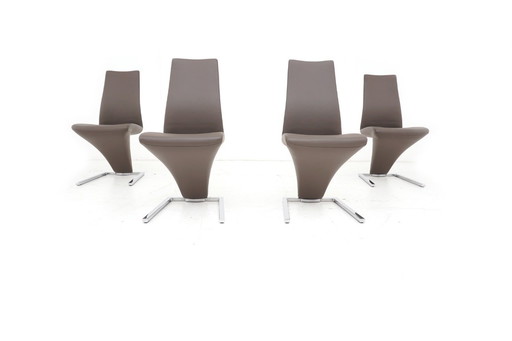 Rolf Benz 7800 Leder braun 4 Stühle Stuhl Stühle Freischwinger Klassiker