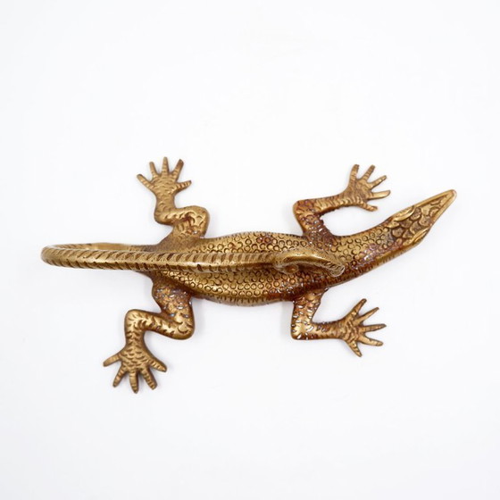 Image 1 of Messinggriff in Form einer Komodo-Echse