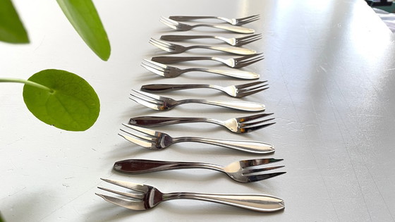 Image 1 of 12 Fourchettes à DESSERT Inox Vintage