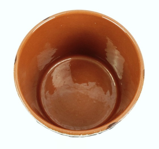 Image 1 of Marei keramische vintage bloempot uit de jaren 60/70, gemaakt van fat lava-keramiek met bloemendecoratie, modelnr. 11/3 2523