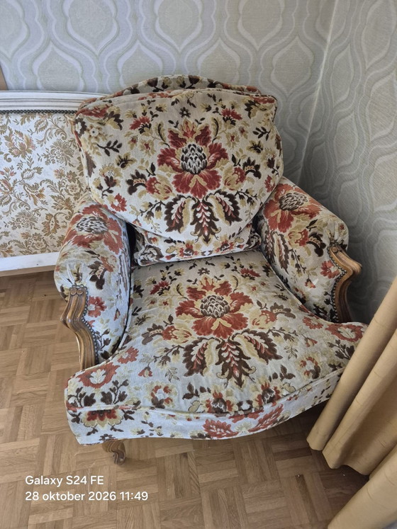 Jean Roche sièges 8 pièces, Fauteuils, Textile, Velours, Beige (photo 4 sur 7)