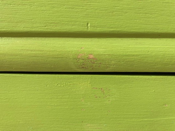 Image 1 of Scatola da cucito vintage in legno verde lime