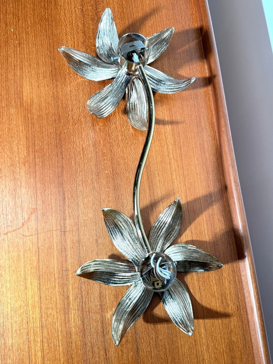 Applique murale florale vintage en laiton style Willy Daro – Appliques murales (photo 4 of 4)