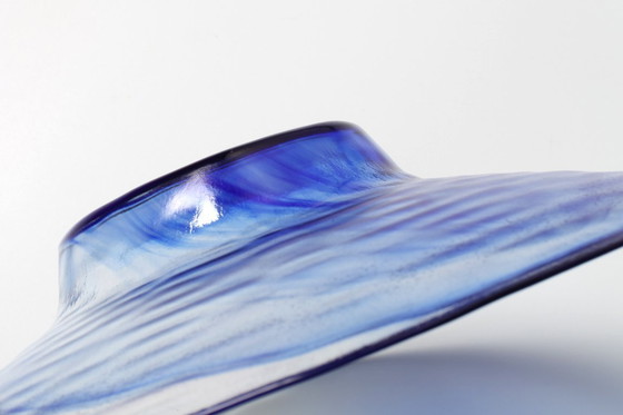 Image 1 of Bormioli Rocco Blue Swirl glazen schaal uit het midden van de 20e eeuw - Italië, jaren 1990