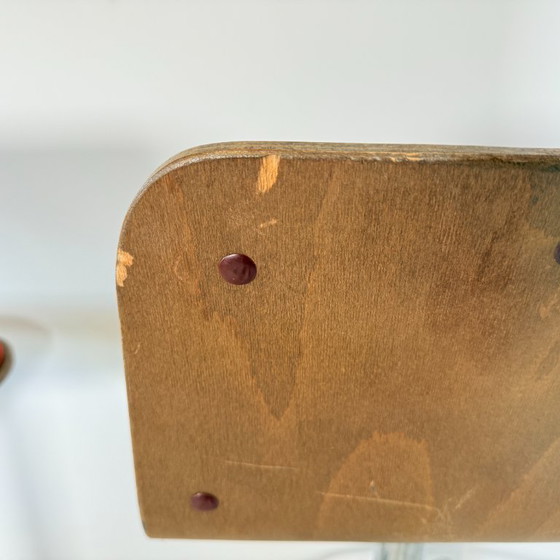 Image 1 of Vintage bar stools, chrome with wooden seat