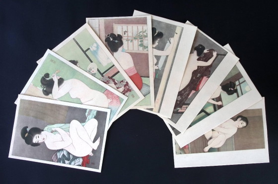 8x Kikō Hakkei - Nude Beauties - Litho's – Lithographs & prints, Paper (photo 11 of 12)