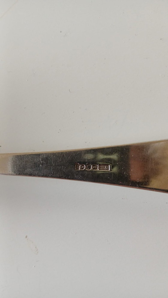 Image 1 of Cucchiaio per verdure in argento liscio olandese Haagsch Lofje 1935